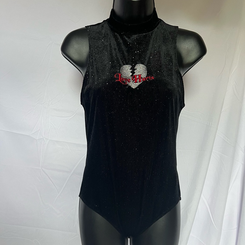 Forever 21 | Turtleneck Sparkly Black Bodysuit